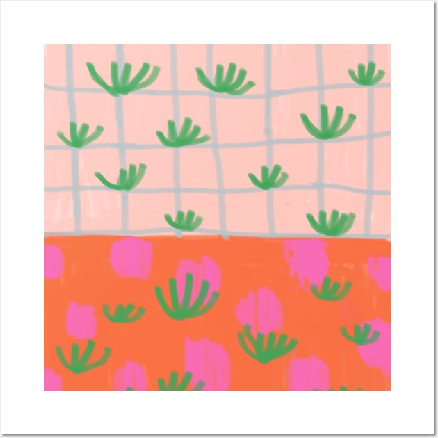 Tropical Plants Grid Wall Art by mariacaballer